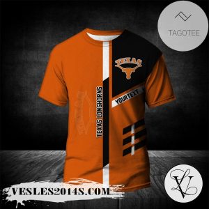 Texas Longhorns Personalized Custom Text All Over Print T-shirt  – NCAA