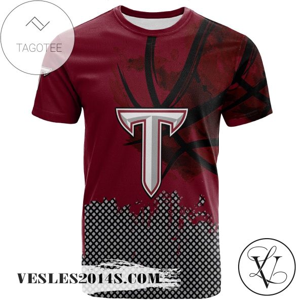 Troy Trojans All Over Print T-shirt Men’s Basketball Net Grunge Pattern – NCAA