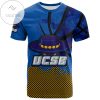 UC Santa Barbara Gauchos All Over Print T-shirt Men’s Basketball Net Grunge Pattern – NCAA