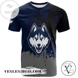 UConn Huskies All Over Print T-shirt Men’s Basketball Net Grunge Pattern – NCAA