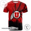 Utah Utes All Over Print T-shirt Men’s Basketball Net Grunge Pattern – NCAA