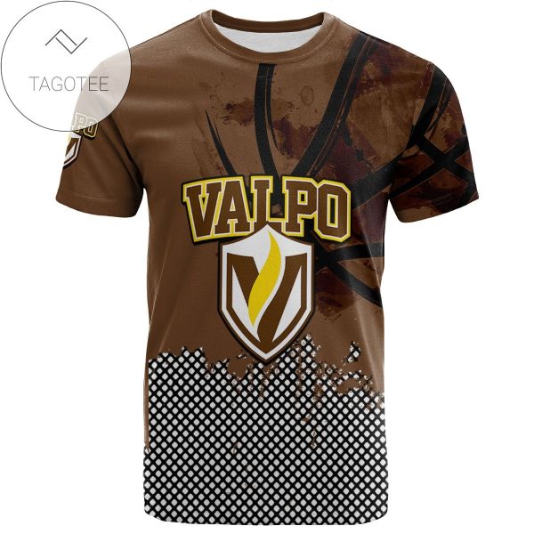 Valparaiso Beacons All Over Print T-shirt Men’s Basketball Net Grunge Pattern – NCAA