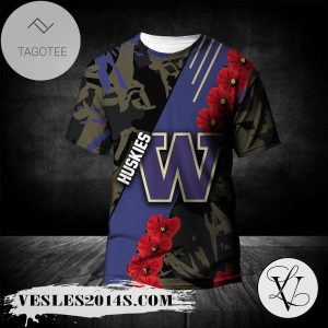 Washington Huskies All Over Print T-shirt Sport Style Keep Go on – NCAA