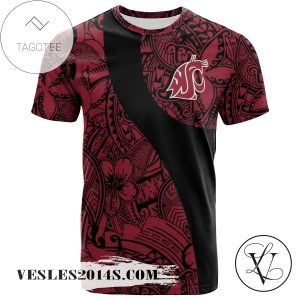 Washington State Cougars All Over Print T-shirt Polynesian   – NCAA