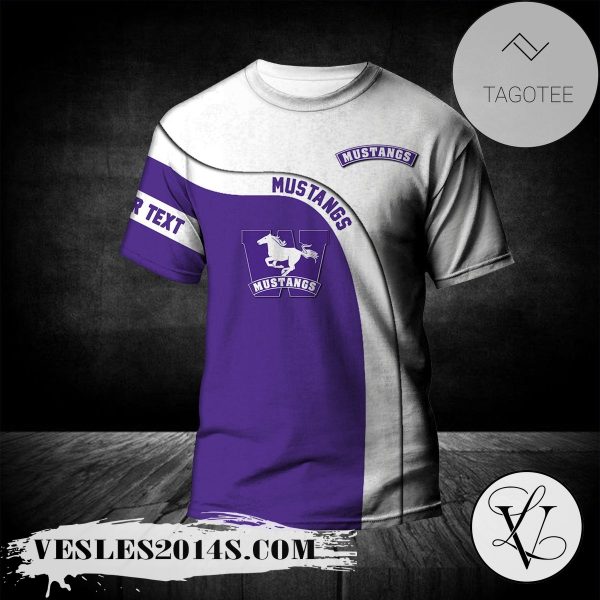 Western Ontario Mustangs T-shirt Curve Personalized Custom Text  – CA CIS