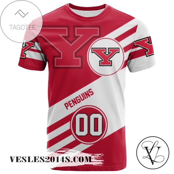 Youngstown State Penguins All Over Print T-shirt Sport Style Logo   – NCAA