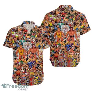 3D Wrestling Character Collage Art Hawaiian Shirt