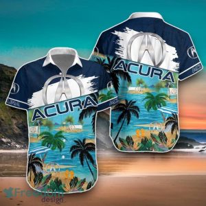 Acura Car Hawaiian Shirt Brand Logo And Beach Coastal Island Pattern Design