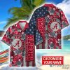 Alabama Crimson Tide Custom name USA Flag 4th July Independence Day Hawaiian Shirt