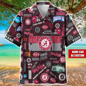 Alabama Crimson Tide Logo Hawaiian Shirt For Fans Trending Beach Shirt Custom Name