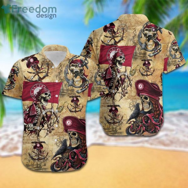 Alabama Crimson Tide Pirates Fans Pirates Skull Hawaiian Shirt