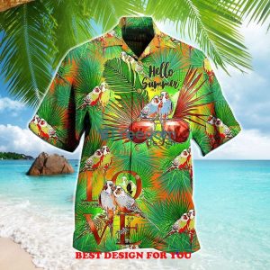 Aloha Parrot Hello Summer Style Vintage Print Over 3D Hawaiian Shirt