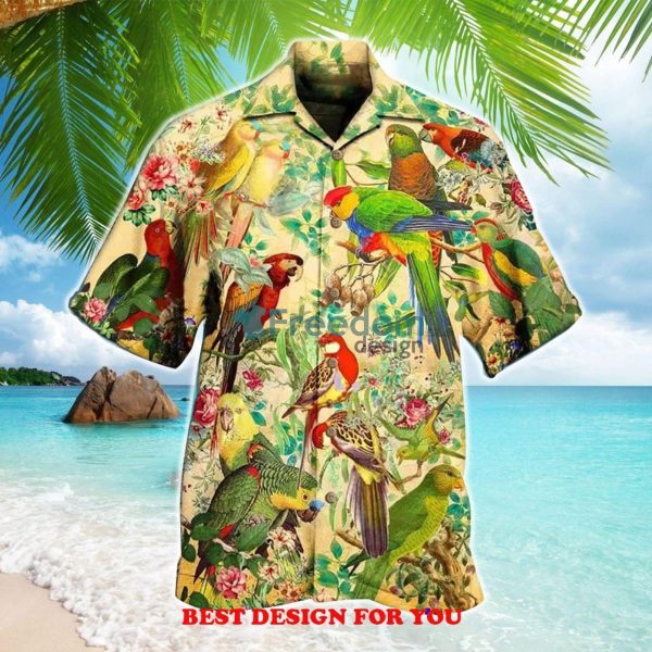 Aloha Parrot Vintage Interesting Print Over 3D Hawaiian Shirt