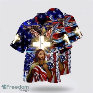 America And Jesus Bless AOP Hawaiian Shirt Summer Holiday Gift