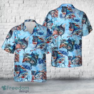 American Blue Marlin 4th Of July Hawaiian Shirt