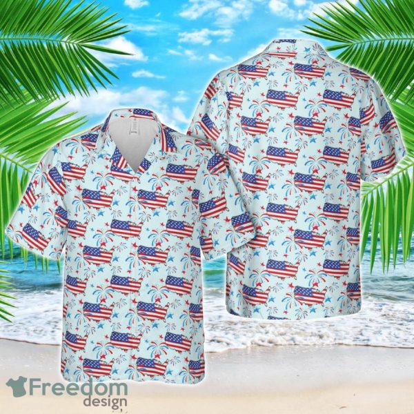 American Map 4th Of July Hawaiian Shirt 3D Printed Beach Lover Gift