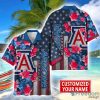 Arizona Wildcats Custom name USA Flag 4th July Independence Day Hawaiian Shirt