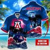 Arizona Wildcats NCAA Hawaiian Shirt Coconut Tree Waves Beach Hawaii Shirt Custom Name For Fans