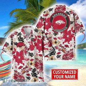 Arkansas Razorbacks Aloha 3D Hawaiian Shirt Flower Sport Team Beach Shirt Custom Name