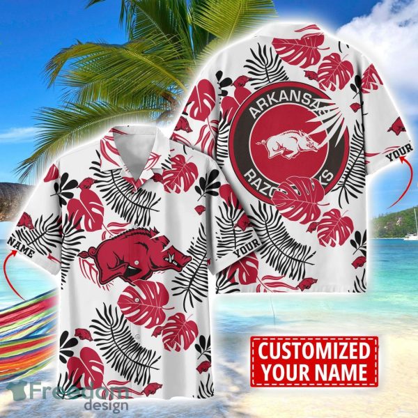 Arkansas Razorbacks Aloha Hawaiian Shirt Custom Name Summer Gift Holiday Team Shirt