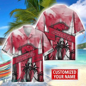 Arkansas Razorbacks Hawaii Shirt Custom Name Sports Team Beach Shirt