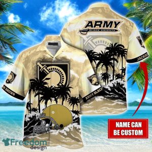 Army Black Knights NCAA Hawaiian Shirt Coconut Tree Waves Beach Hawaii Shirt Custom Name For Fans