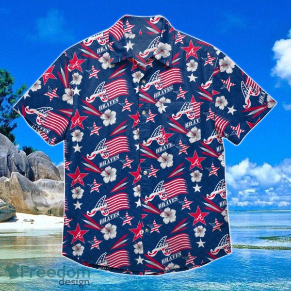 Atlanta Braves MLB Americana Floral Hawaiian Shirt Best Gift For Fans