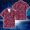 Atlanta Braves Red Hibiscus Dark Gray Background 3D Hawaiian Shirt Gift For Fans