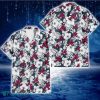 Atlanta Braves Sketch Hibiscus Leaf Dark Gray Background 3D Hawaiian Shirt Gift For Fans