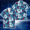 Atlanta Braves White Hibiscus Turquoise Banana Leaf Navy Background 3D Hawaiian Shirt Gift For Fans