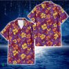 Atlanta Braves Yellow And Orange Hibiscus Purple Background 3D Hawaiian Shirt Gift For Fans