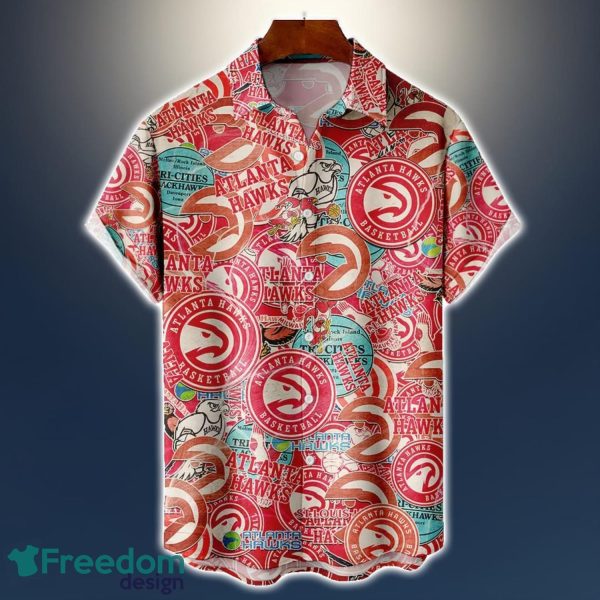 Atlanta Hawks Logo All Printed 3D Hawaiian Shirt For Fans NBA Hawaiian Shirt