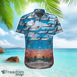 Austrian Airlines Bombardier DHC-8-402 Q400 Hawaiian Shirt Gift For Summer Vacation