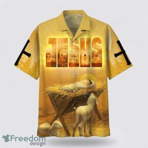 Baby Jesus In A Manger 3D Printing Summer Beach Shirt Hawaiian Shirts