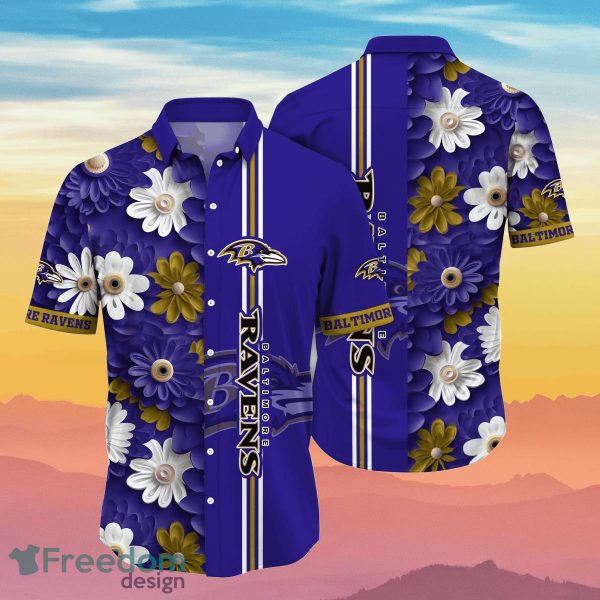 Baltimore Ravens NFL Flower Hawaiian Shirt Summer Football Best Gift For Fans