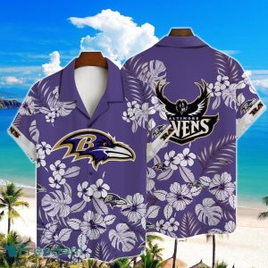 Baltimore Ravens NFL Tropical Hibiscus 2023 AOP Hawaiian Shirt