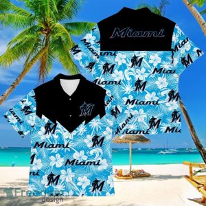 Baseball American Hawaii Shirt Tropical Beach Tree Miami Marlins