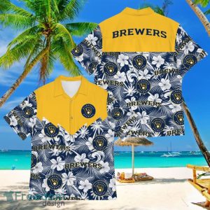 Baseball American Hawaii Shirt Tropical Beach Tree Milwaukee Brewers