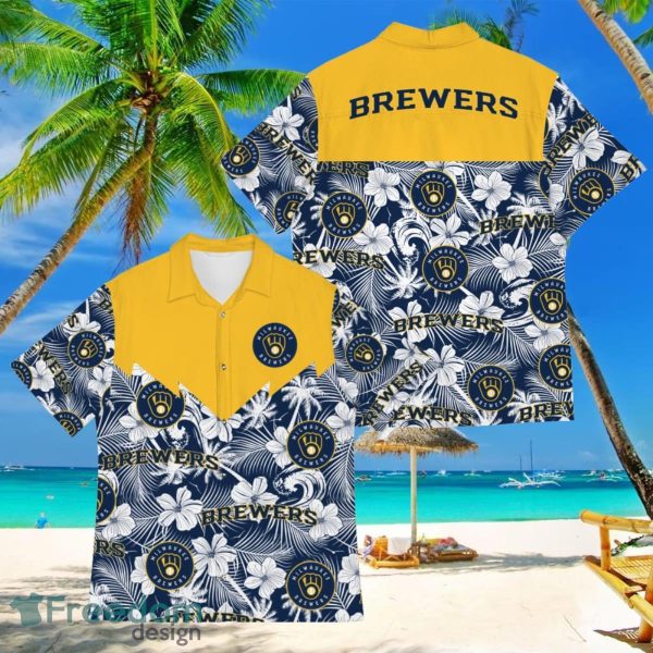 Baseball American Hawaii Shirt Tropical Beach Tree Milwaukee Brewers