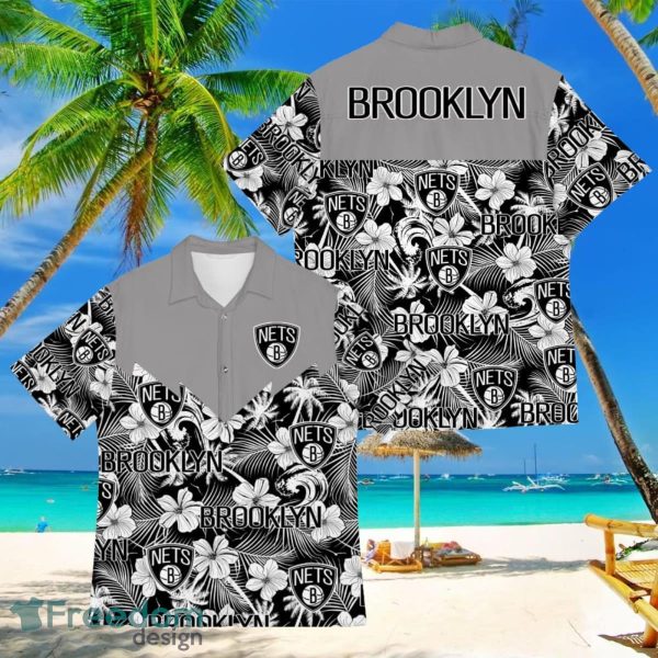 Basketball American Hawaii Shirt Tropical Beach Tree Brooklyn Nets