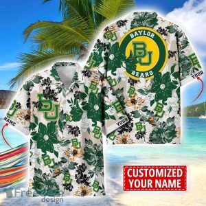 Baylor Bears Aloha 3D Hawaiian Shirt Flower Sport Team Beach Shirt Custom Name