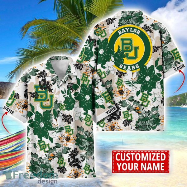 Baylor Bears Aloha 3D Hawaiian Shirt Flower Sport Team Beach Shirt Custom Name