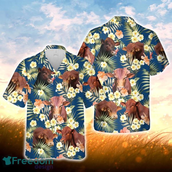 Beefmaster Summer Blue Floral 3D Hawaiian Shirt For Men Women