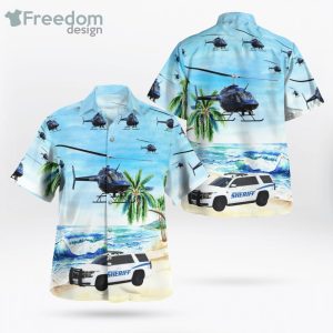 Bel Air Maryland Harford County Sheriff’s Office Car And Bell Helicopter Hawaiian Shirt