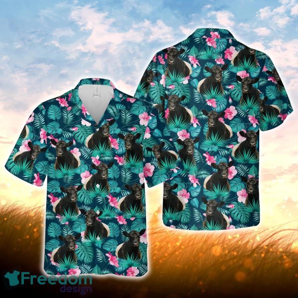 Belted Galloway Blue Floral Summer 3D Hawaiian Shirt For Men Women