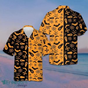 Black And Orange Spooky Halloween Hawaiian Shirt