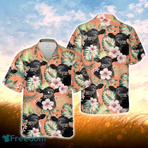 Black Angus Summer Happiness Floral Farm 3D Hawaiian Shirt For Men Women