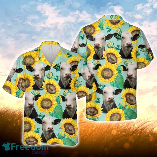 Black Baldy Sunflowers Floral Farm 3D Hawaiian Shirt For Men Women