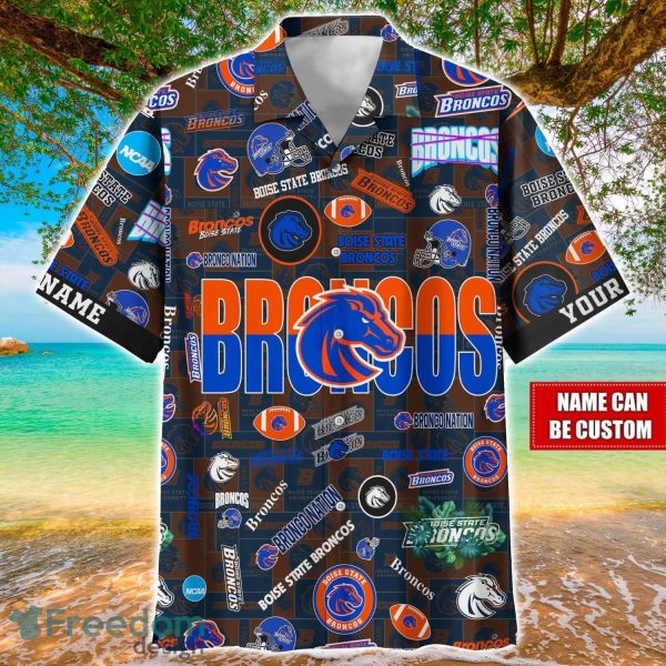 Boise State Broncos Logo Hawaiian Shirt For Fans Trending Beach Shirt Custom Name