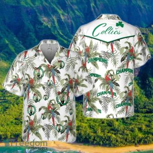 Boston Celtics Tropical And Basketball Champions Pattern Print Hawaiian Shirt